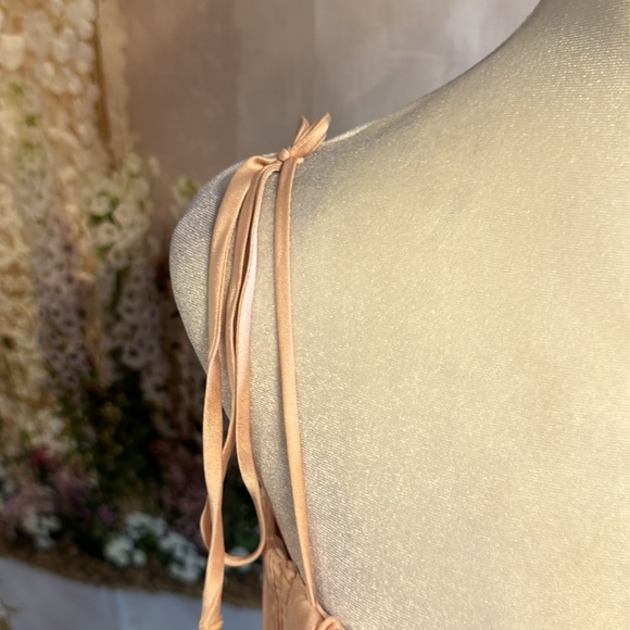 House of Cb     WILLOW
BABY PINK CHIFFON GATHERED BUST CROPPED CORSET - - Picture 9 of 13